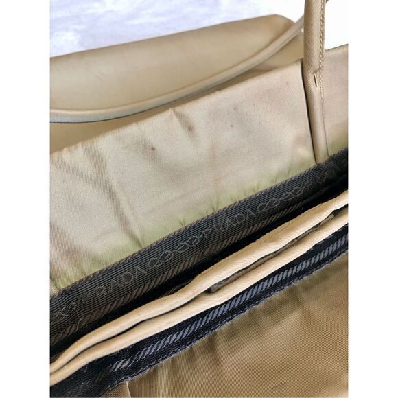 Vintage Prada Tessuto Large Tan Tote Shoulder Bag - Picture 12 of 16
